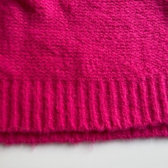 Jodifl Womens Barbiecore Sweater SzM Pink Balloon Sleeve 80s Chunky Knit Overszd - Picture 7 of 9